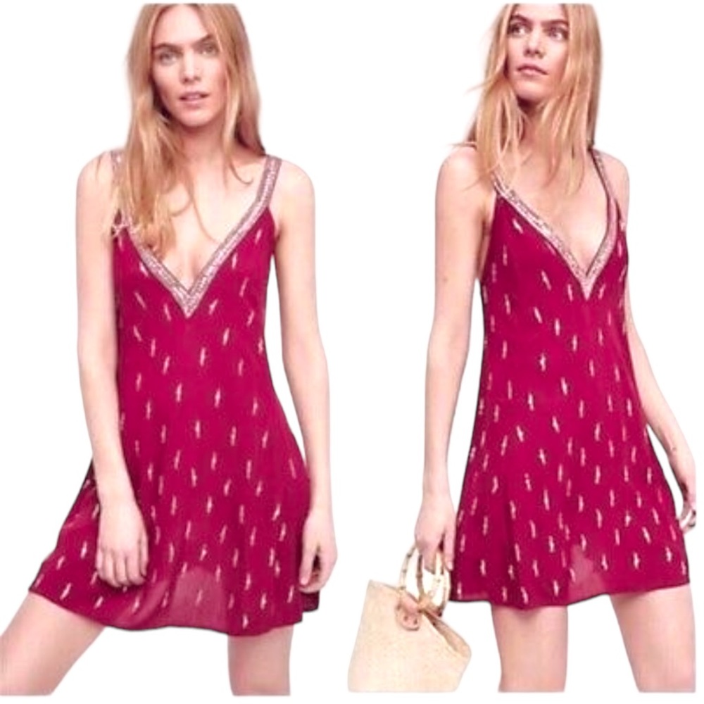 NWT Free People Rising Sun Sequined Slip Dress - Picture 5 of 16